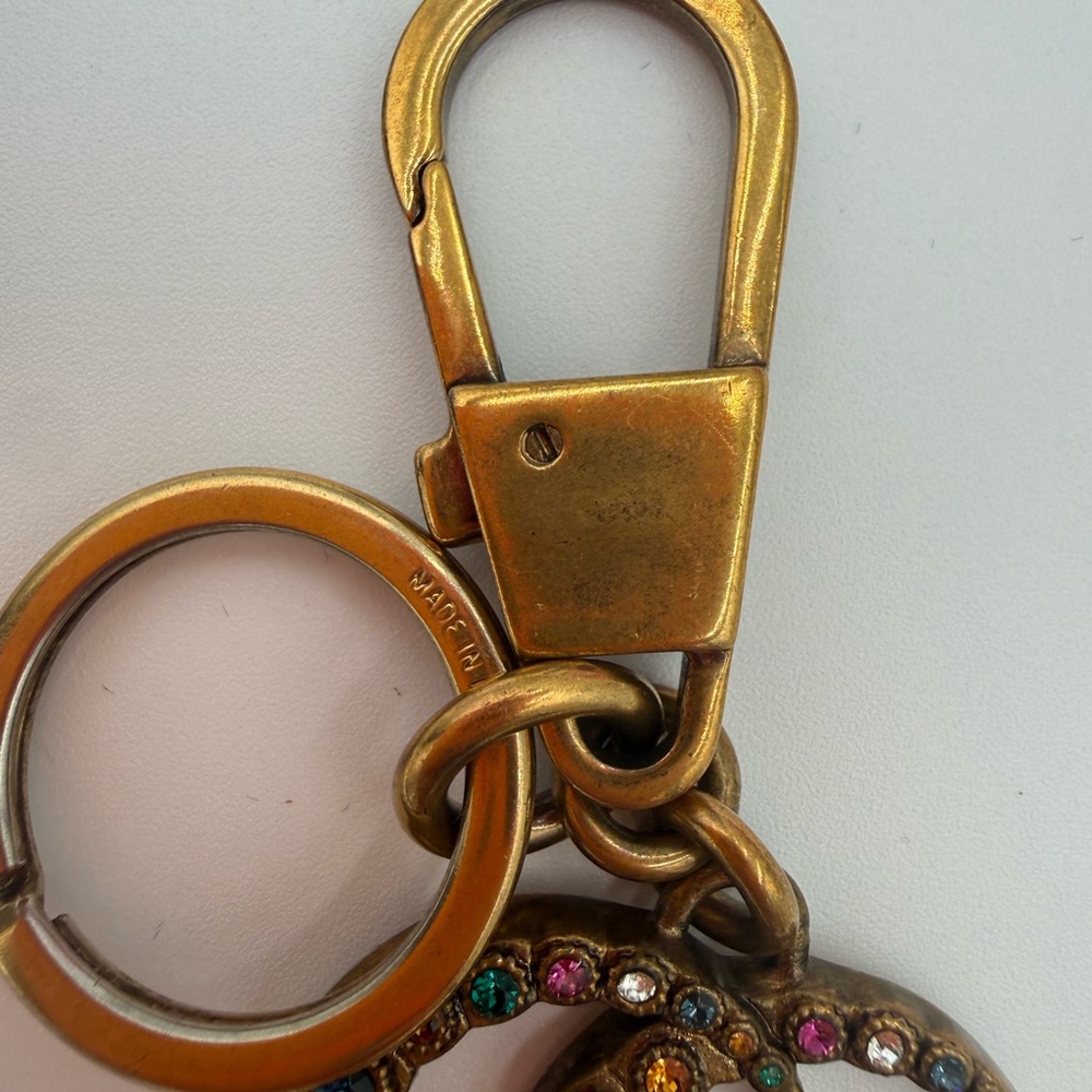 Gucci Multicolor Crystal Double G Key Holder - Gold - Picture 4 of 5